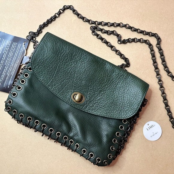 🔥 Rare Japanese Limi Feu crossbody bag metal eyelets - Picture 3 of 14